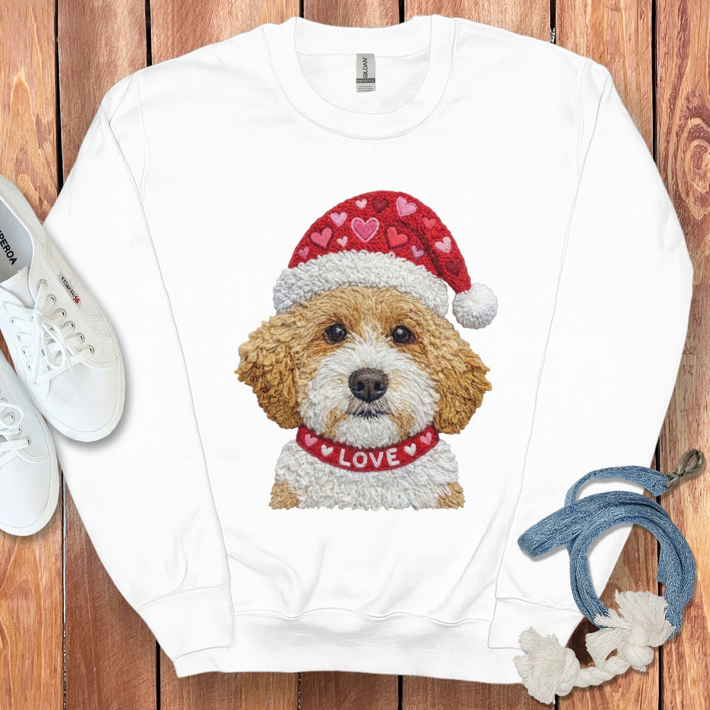 Cavapoo Love Heart Sweatshirt in White / S by Puppy Jo