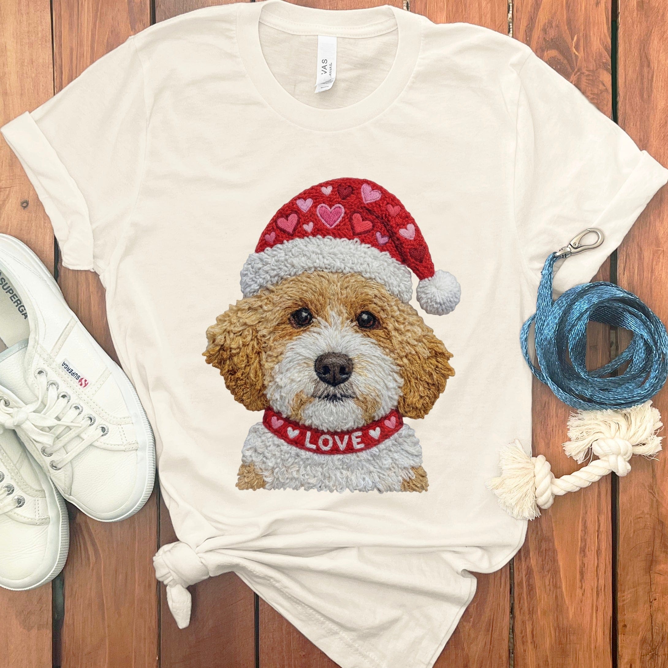Cavapoo Love Heart T-Shirt in Natural / S by Puppy Jo