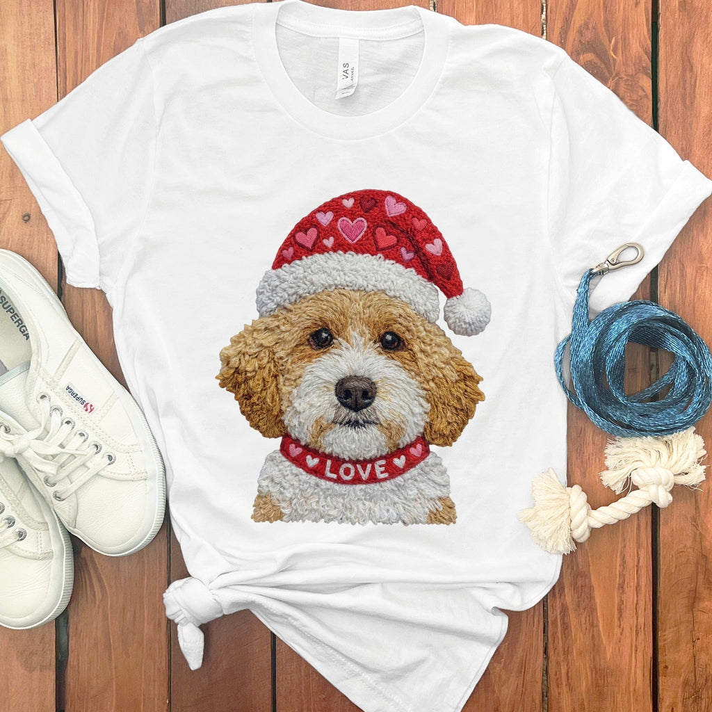 Cavapoo Love Heart T-Shirt in White / S by Puppy Jo