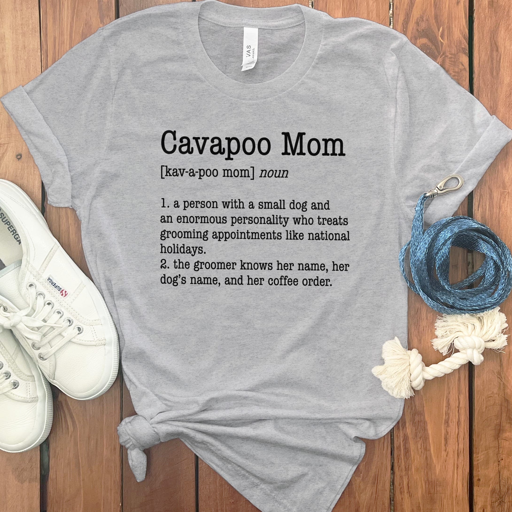 Cavapoo Mom Dictionary T-Shirt in Athletic Heather / S by Puppy Jo