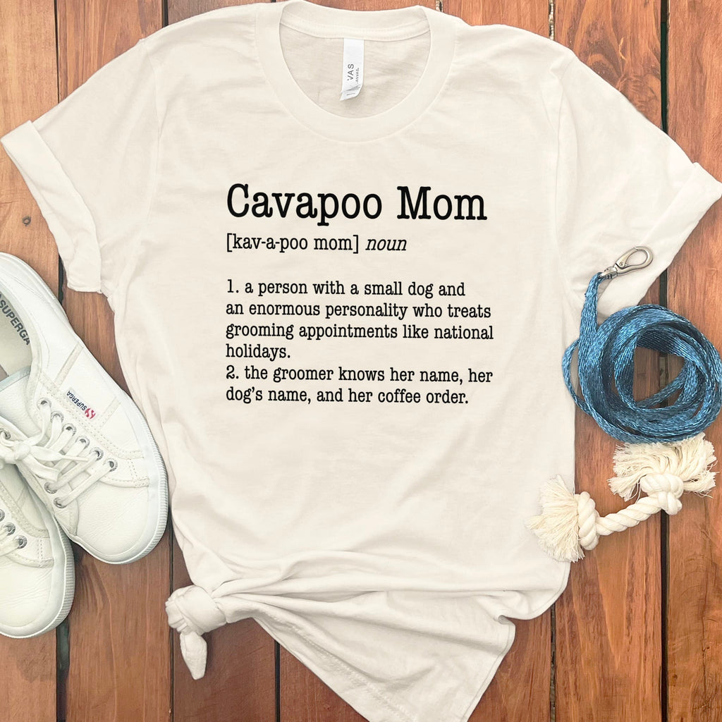 Cavapoo Mom Dictionary T-Shirt in Natural / S by Puppy Jo