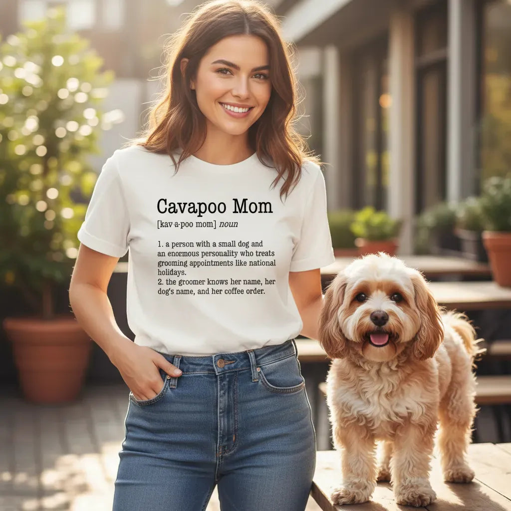 Cavapoo Mom Dictionary T-Shirt in by Puppy Jo