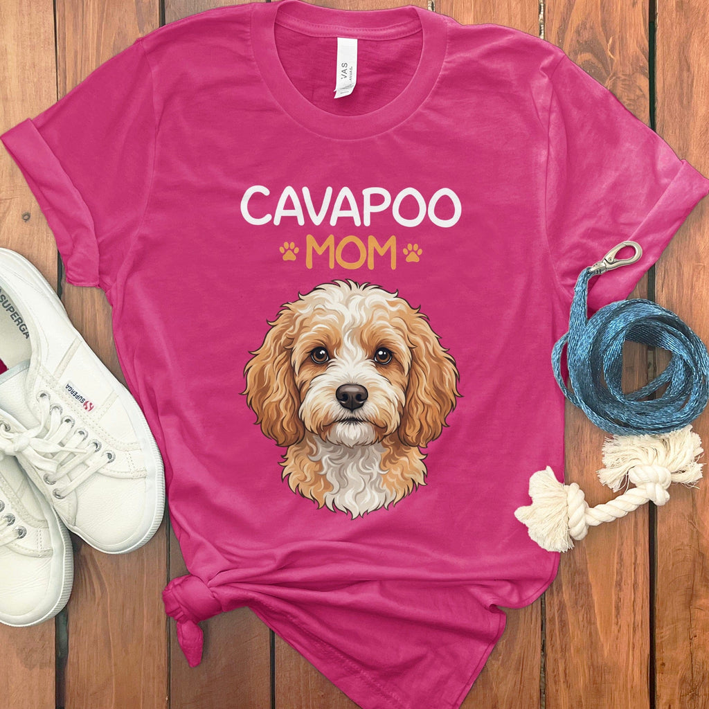 Cavapoo Mom Paw T-Shirt in Berry / S by Puppy Jo