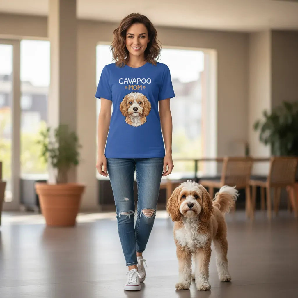 Cavapoo Mom Paw T-Shirt in by Puppy Jo