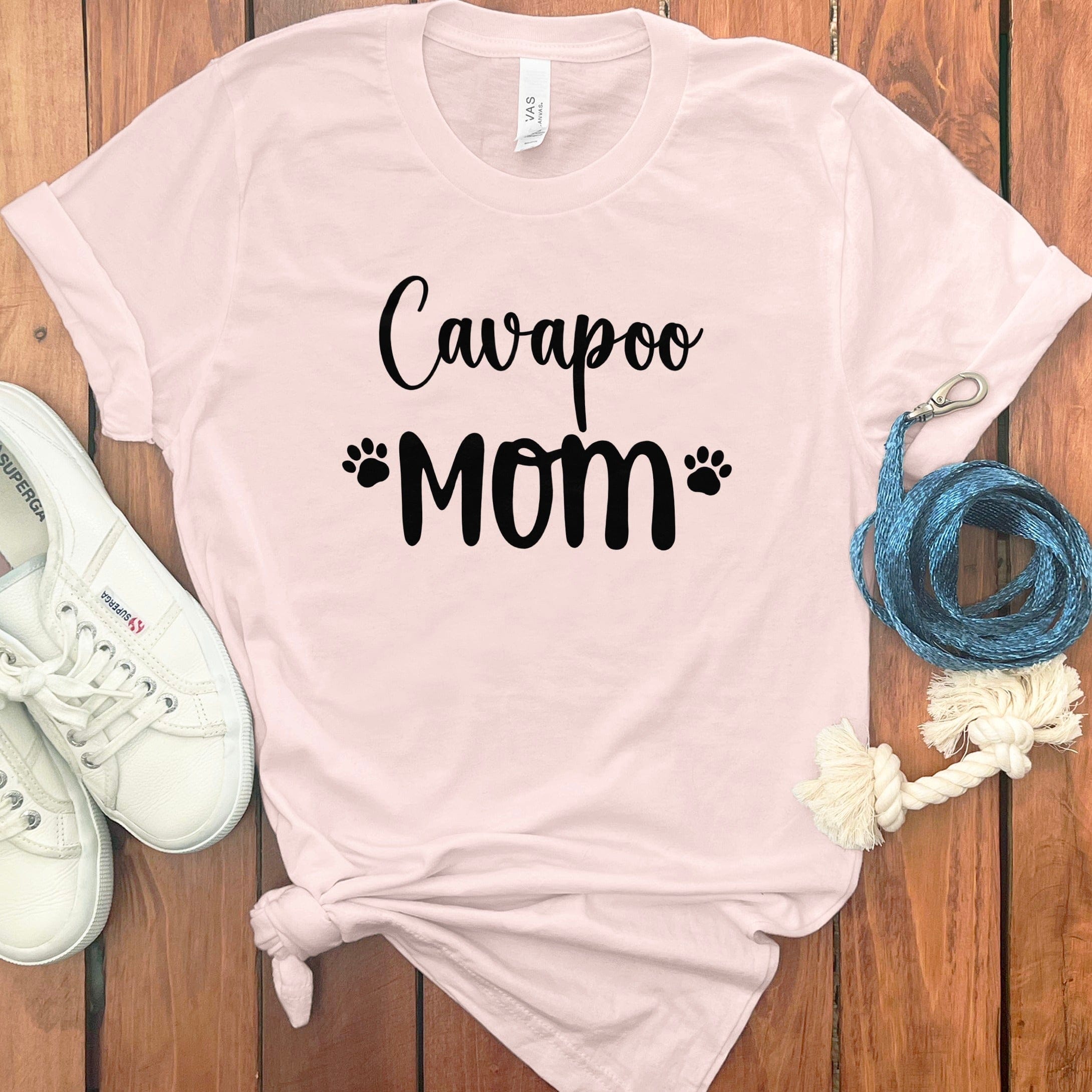 Cavapoo Mom T-Shirt in Soft Pink / S by Puppy Jo