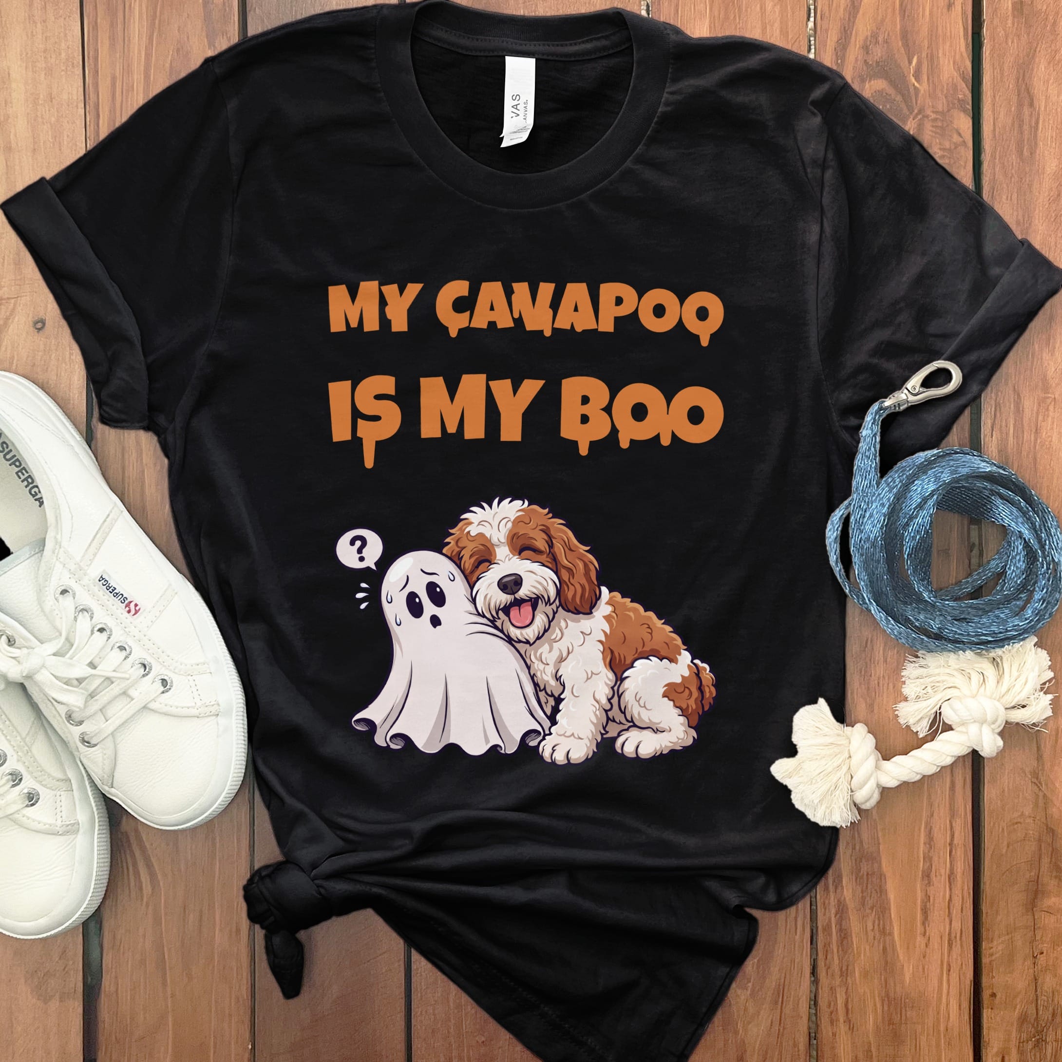Cavapoo My Boo T-Shirt in S / Black by Puppy Jo