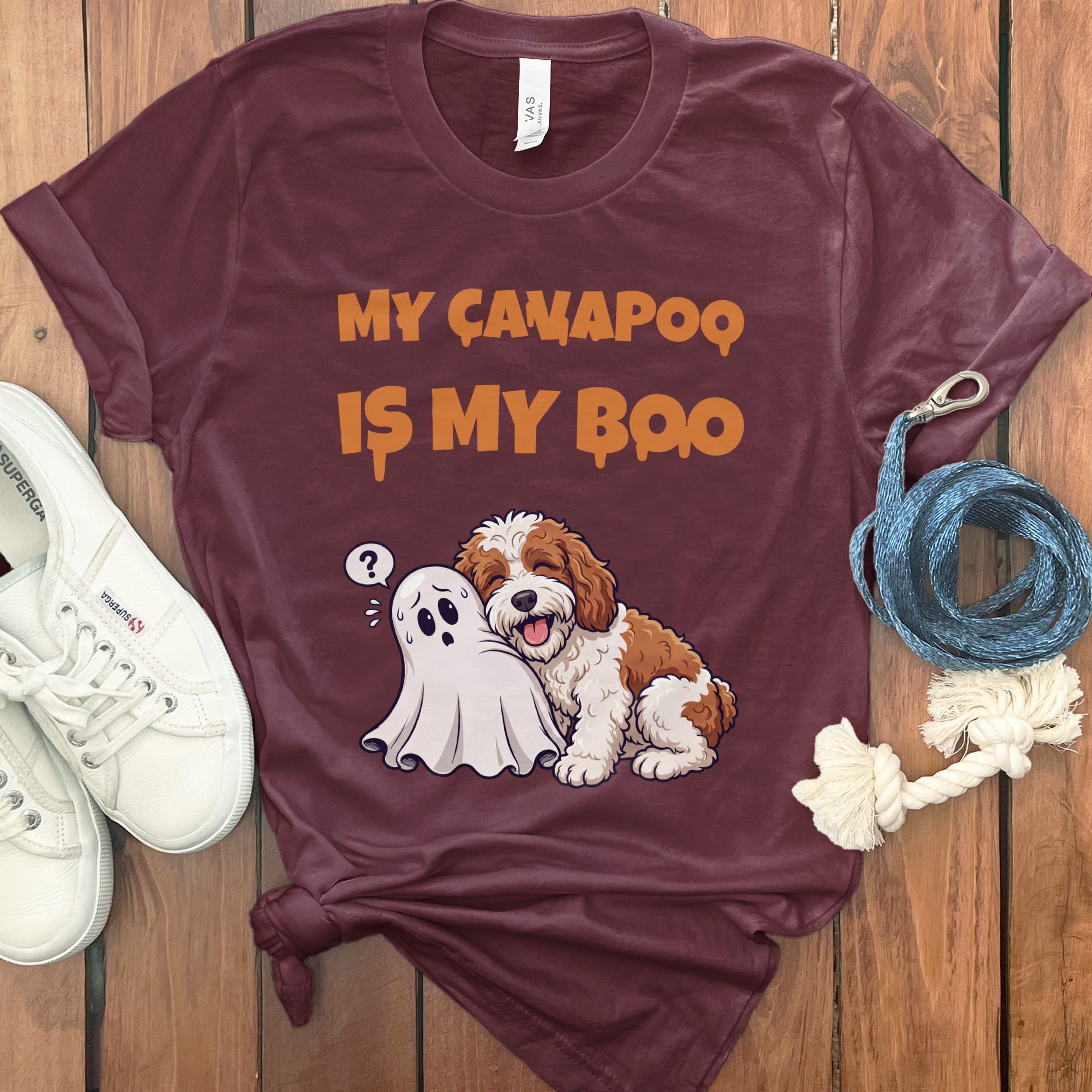 Cavapoo My Boo T-Shirt in S / Maroon by Puppy Jo