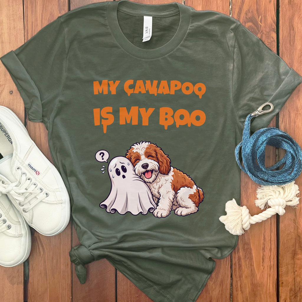 Cavapoo My Boo T-Shirt in S / Military Green by Puppy Jo