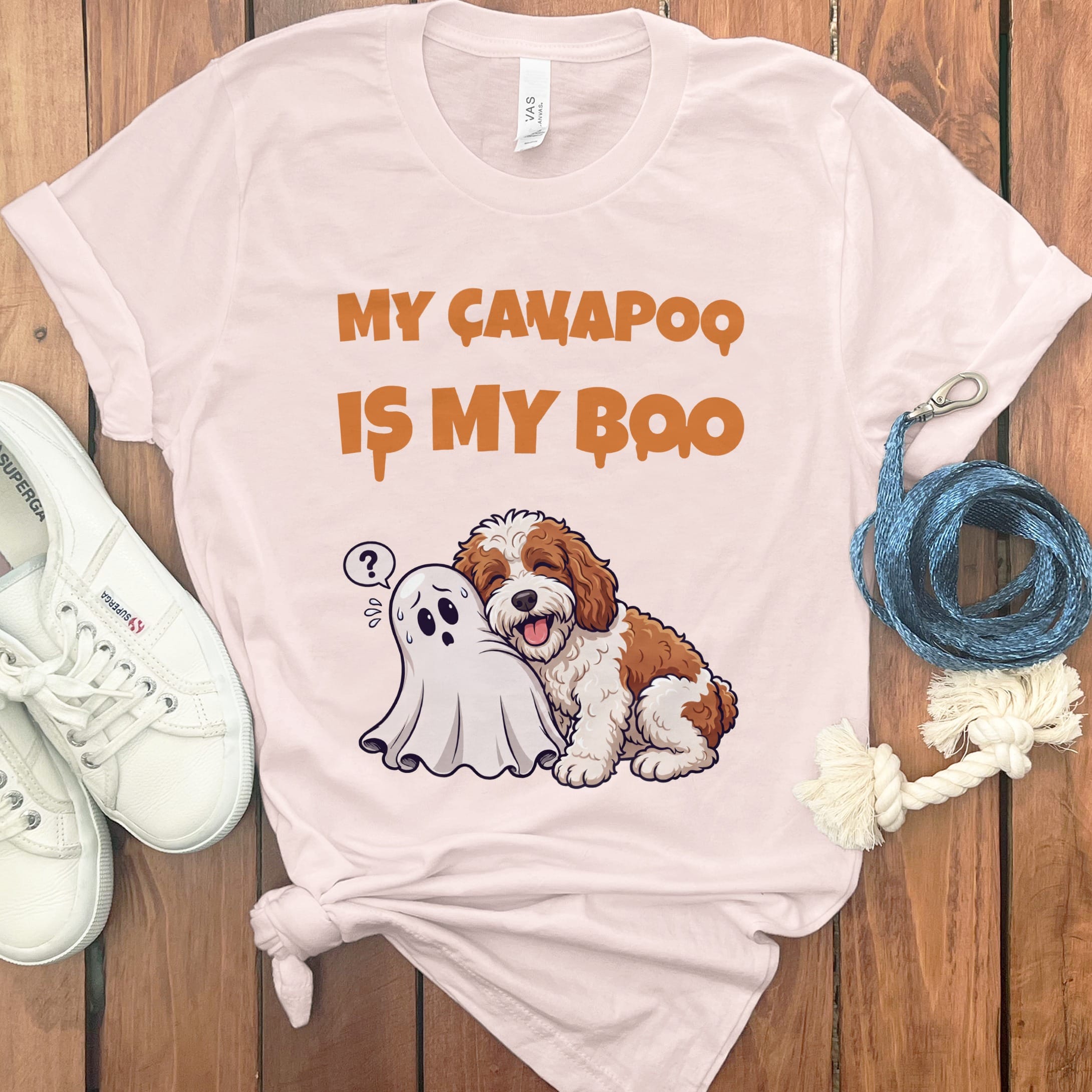 Cavapoo My Boo T-Shirt in S / Soft Pink by Puppy Jo