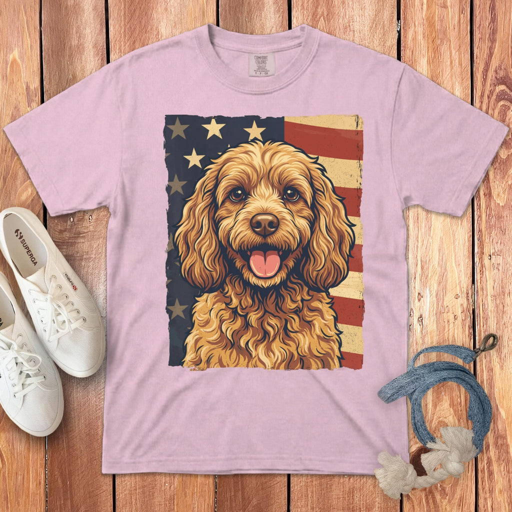 Cavapoo Patriotic Signature T-Shirt in Blossom / S by Puppy Jo
