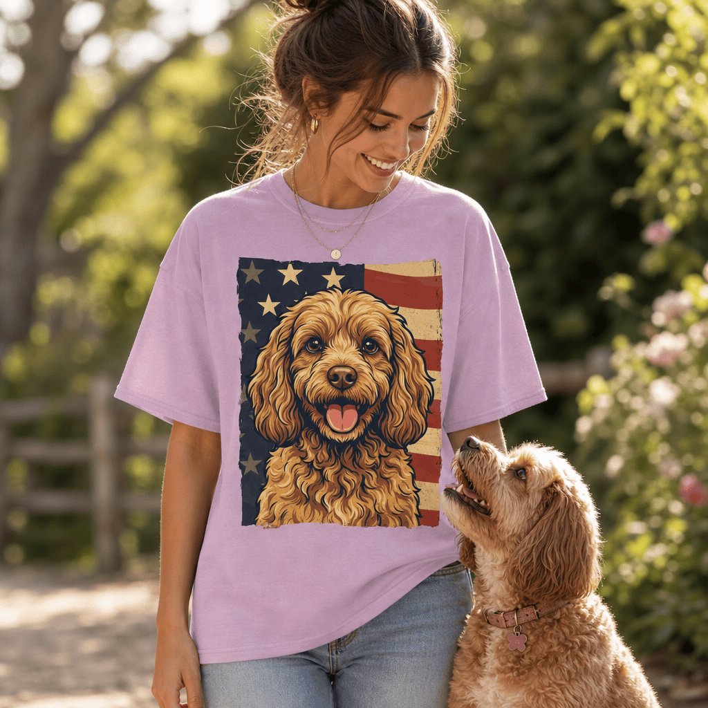 Cavapoo Patriotic Signature T-Shirt in by Puppy Jo