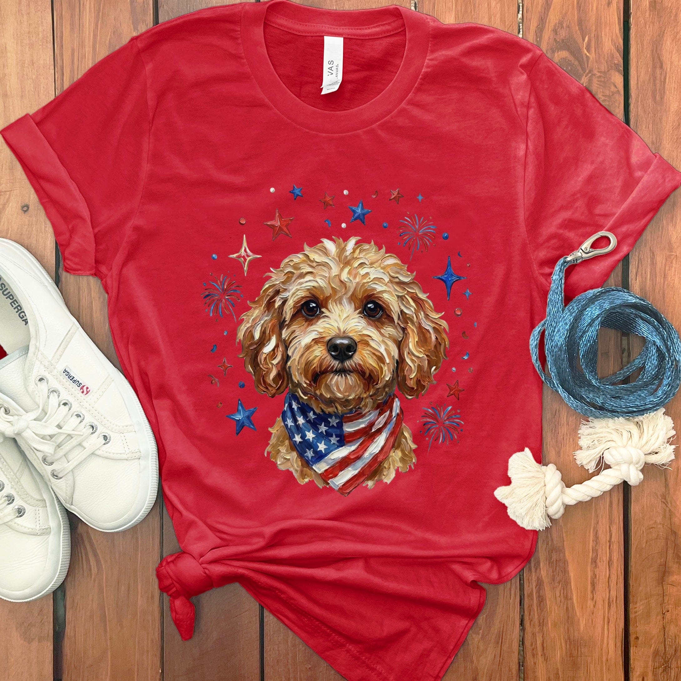 Cavapoo Spirit T-Shirt in Red / S by Puppy Jo