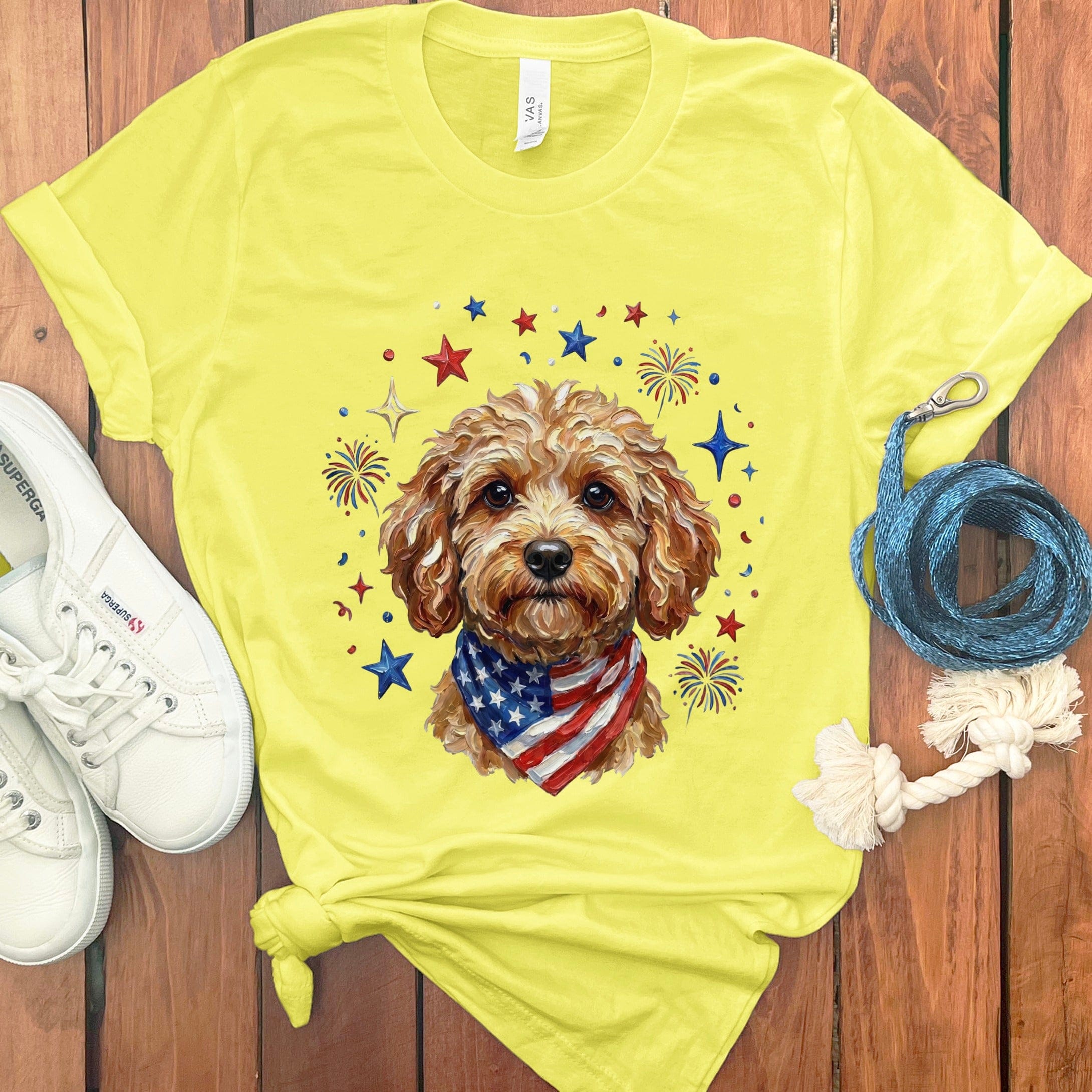 Cavapoo Spirit T-Shirt in Yellow / S by Puppy Jo