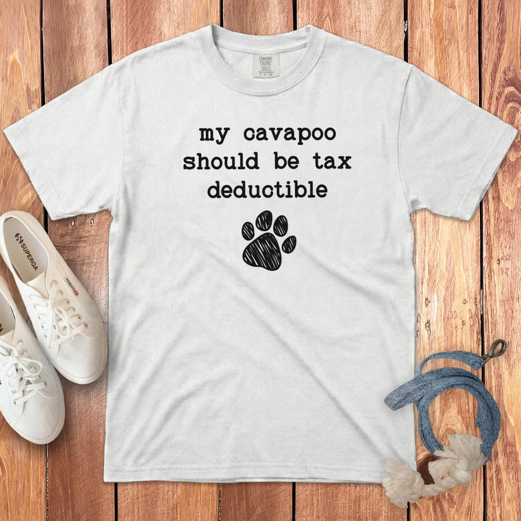 Cavapoo Tax Signature T-Shirt in White / S by Puppy Jo