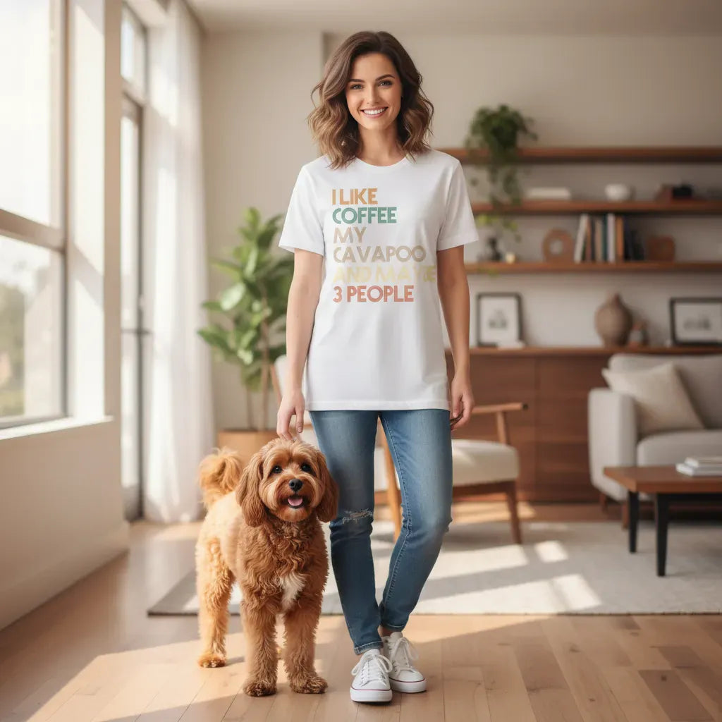 Cavapoo Three People T-Shirt in by Puppy Jo
