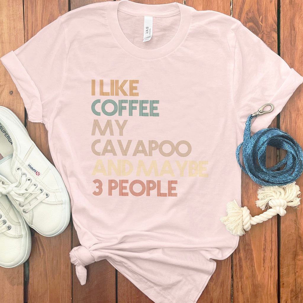 Cavapoo Three People T-Shirt in Soft Pink / S by Puppy Jo