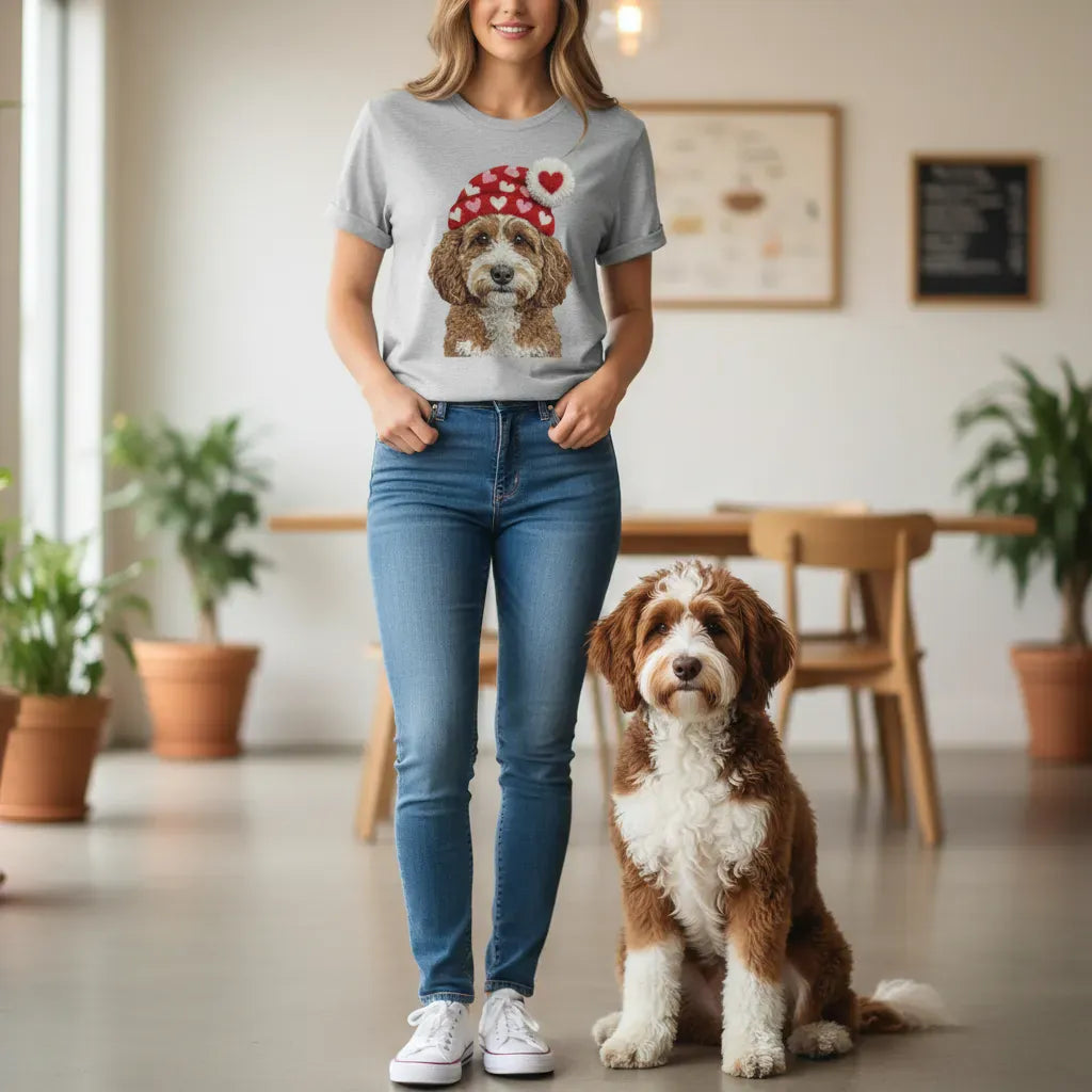 Cavapoo Valentine Charm Faux Yarn T-Shirt in by Puppy Jo