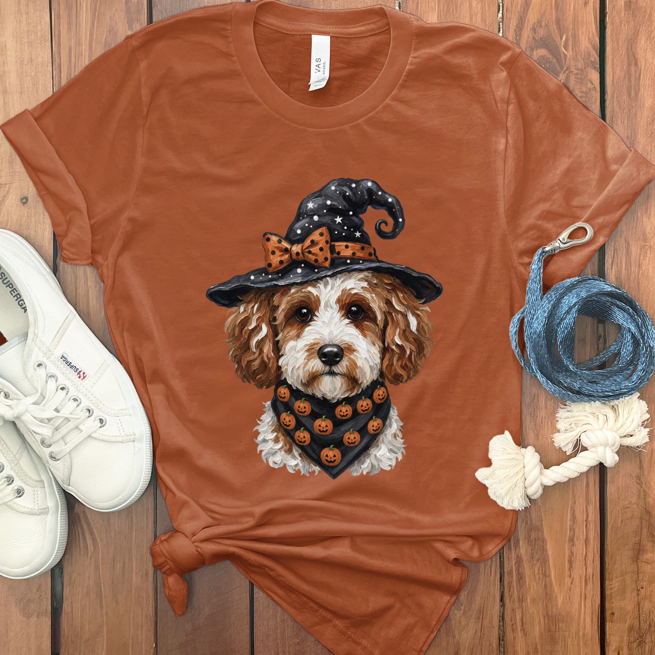 Cavapoo Witch Hat T-Shirt in Autumn / S by MyDesigns