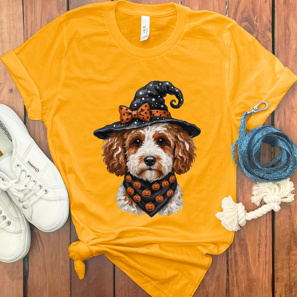 Cavapoo Witch Hat T-Shirt in Gold / S by MyDesigns