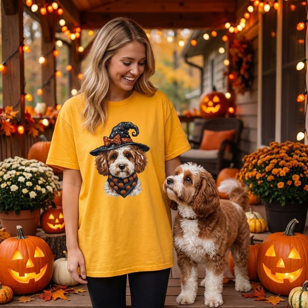 Cavapoo Witch Hat T-Shirt in by MyDesigns