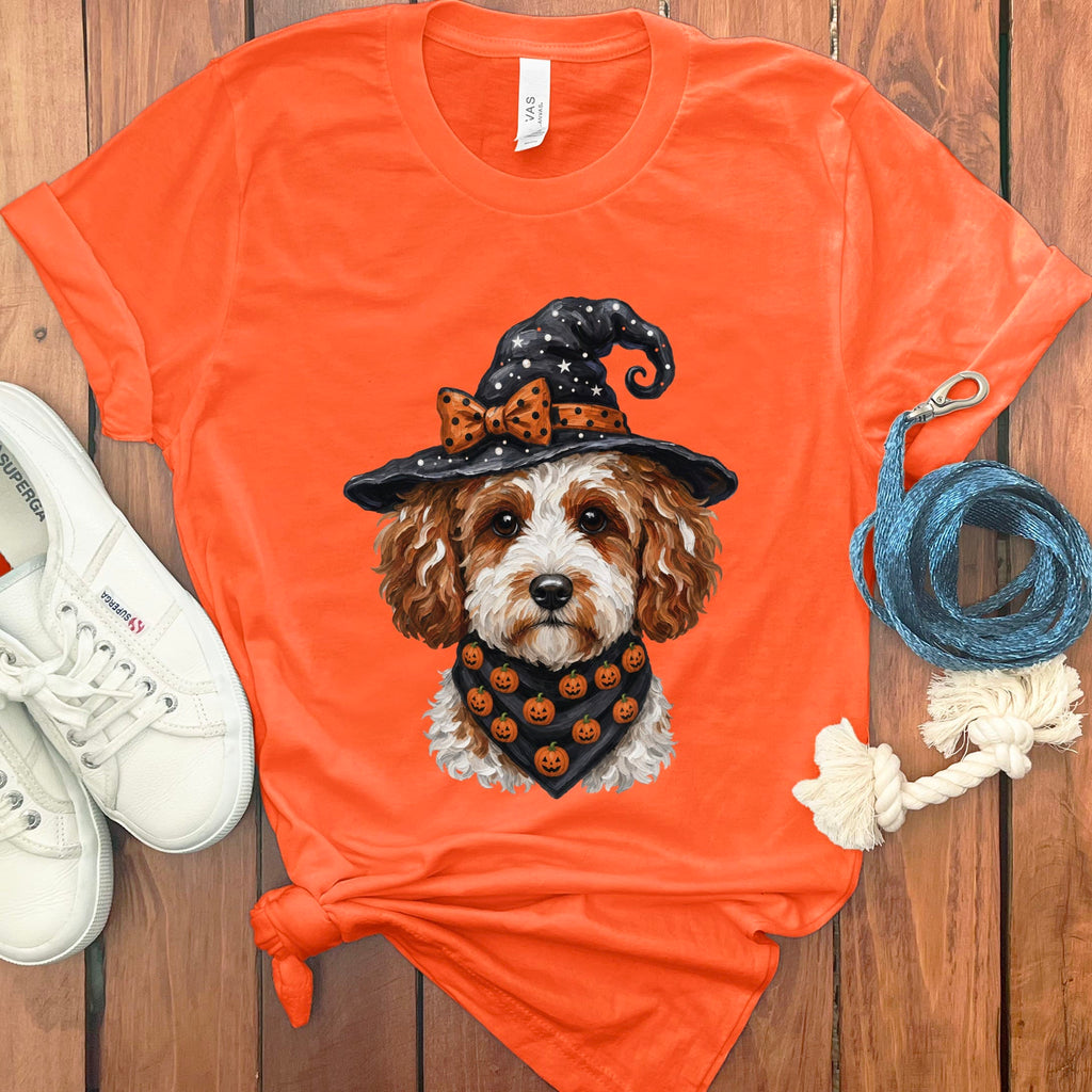 Cavapoo Witch Hat T-Shirt in Orange / S by MyDesigns