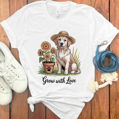 Grow with Love Floral Dog Graphic T-shirt product