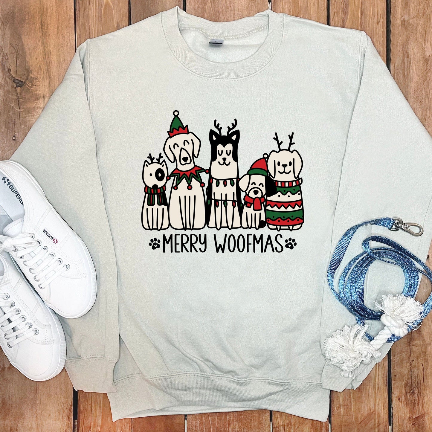 Holiday Merry Woofmas Sweatshirt for Pet Lovers product type