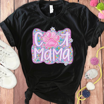 Cat Mama Graphic Tee Cute Paw Print Gift Shirt product type