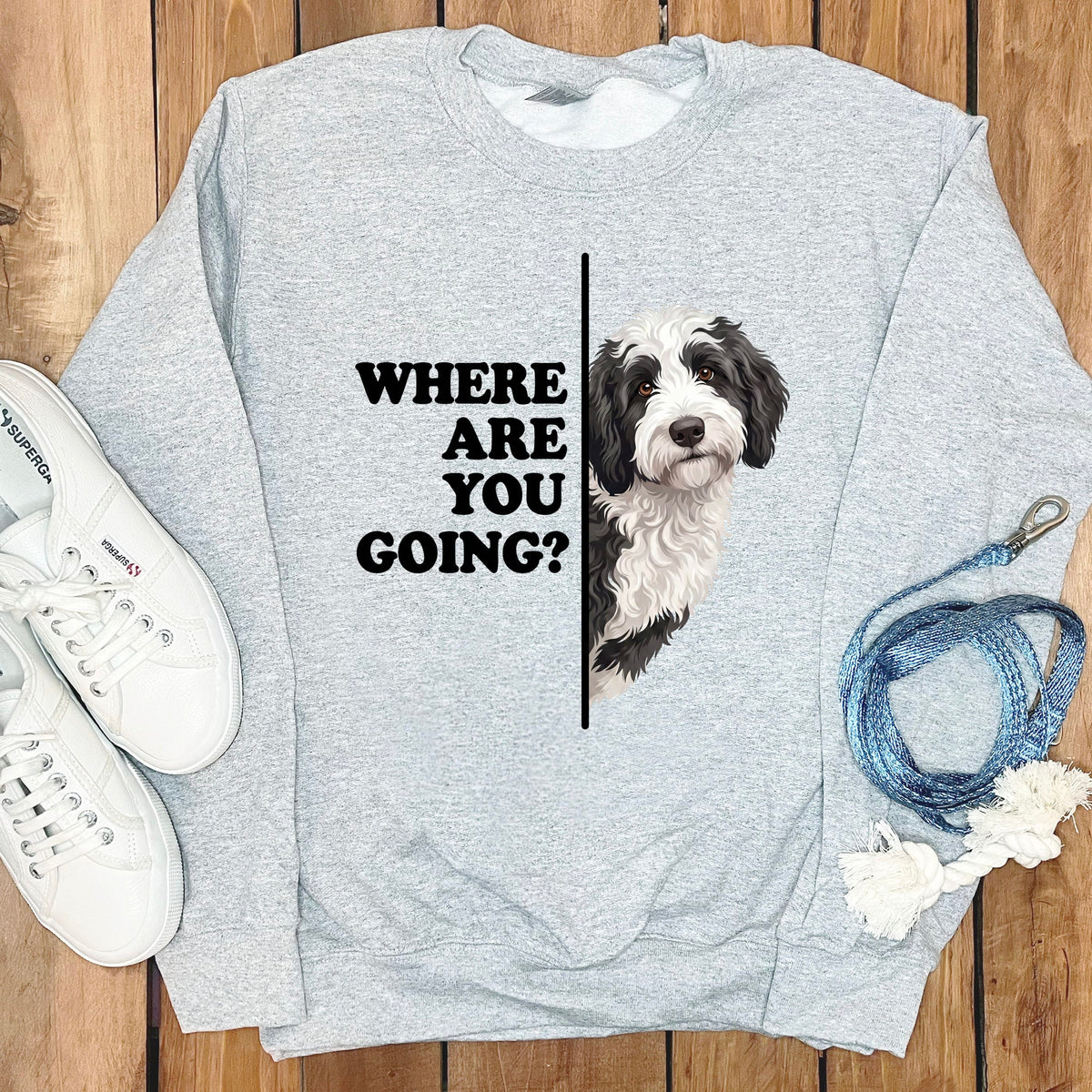 Where Going Sheepadoodle Sweatshirt in Sport Grey / S by Puppy Jo