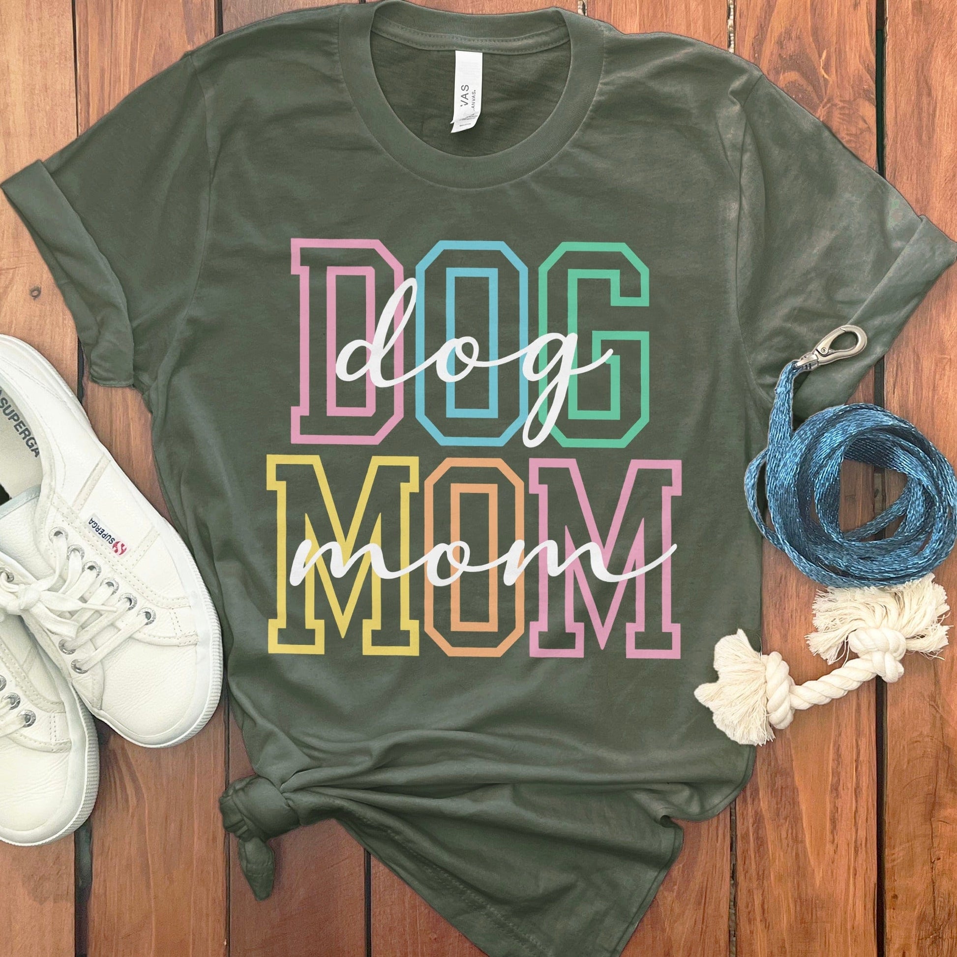 Colorful Dog Mom Graphic Women's T-Shirt product