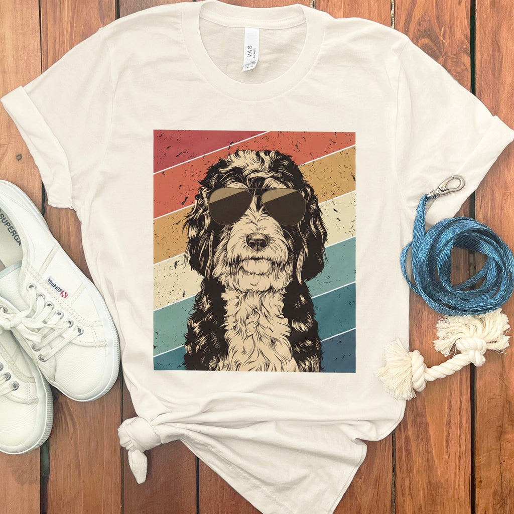 Vintage Cool Dog with Sunglasses Graphic Tee