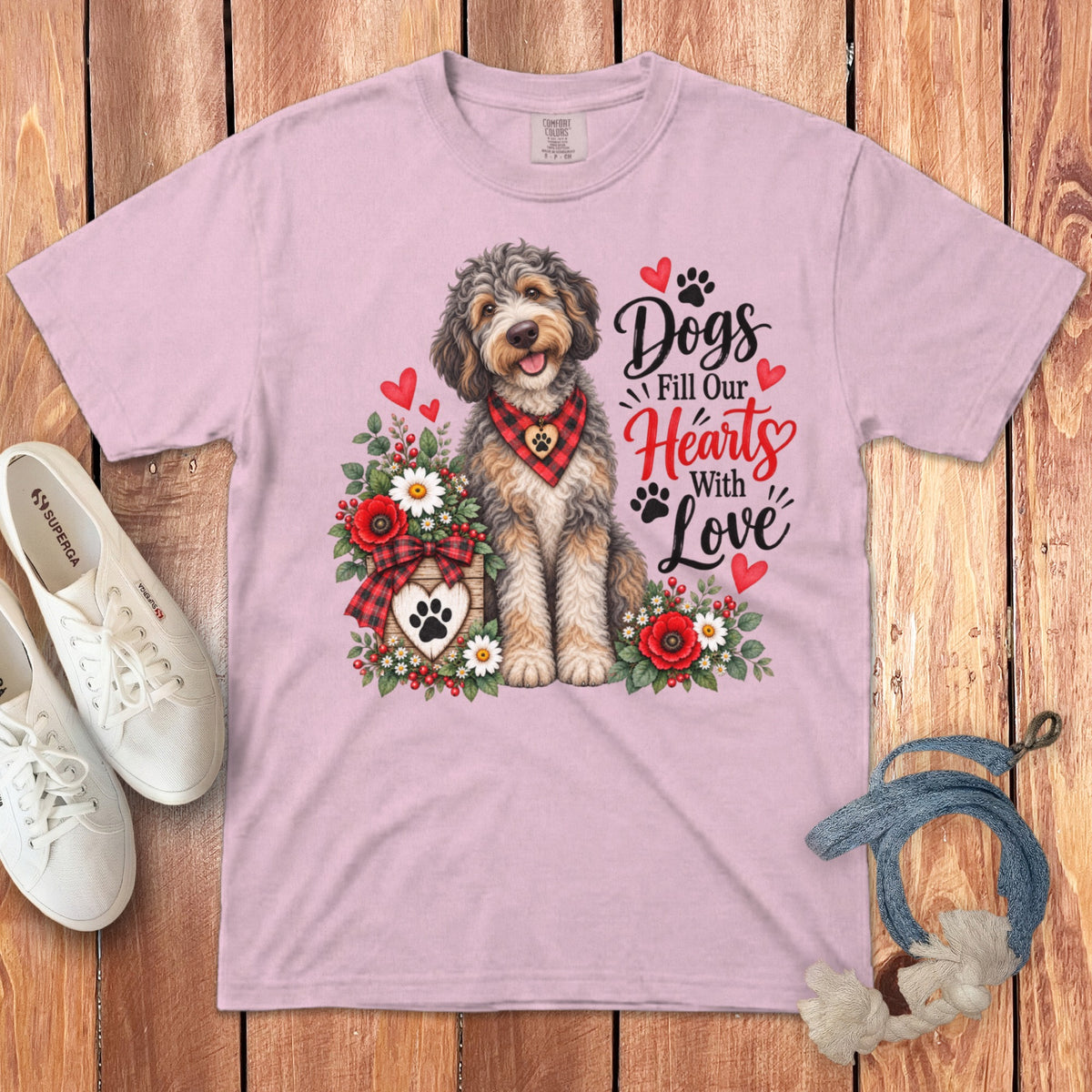 Aussiedoodle Hearts Love Signature T-Shirt