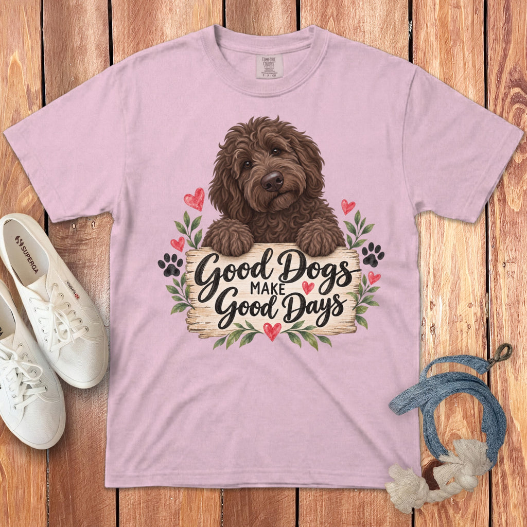 Chocolate Goldendoodle Good Days Signature T-Shirt