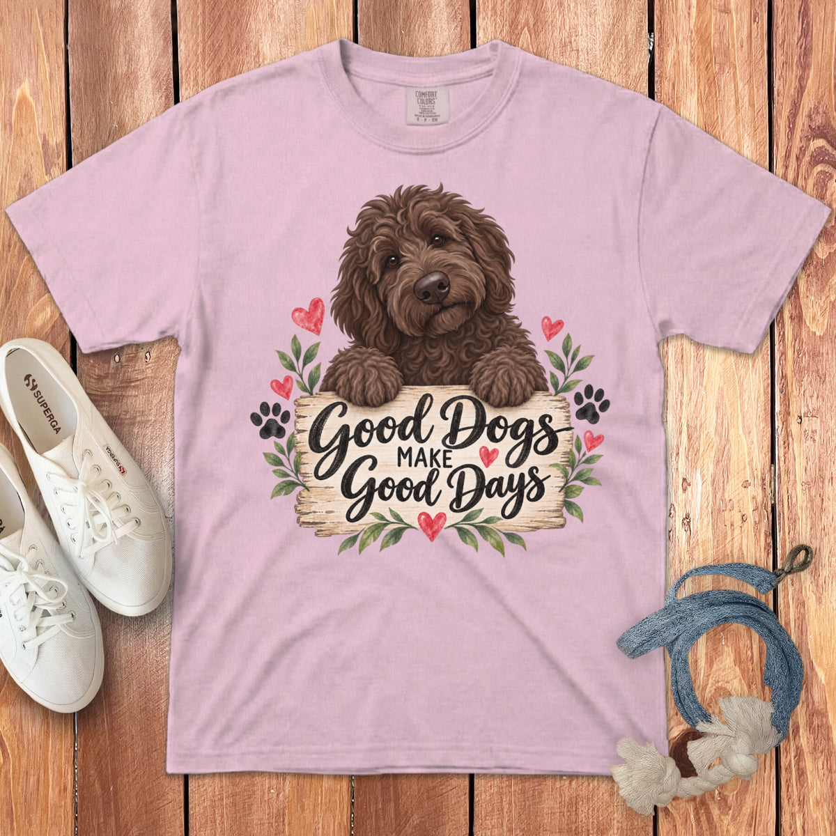 Chocolate Goldendoodle Good Days Signature T-Shirt