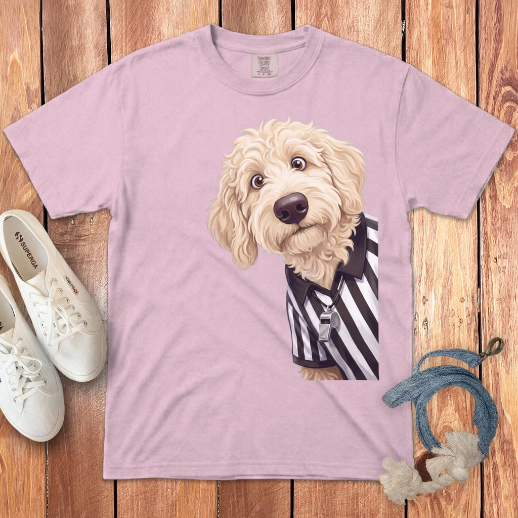Cream Goldendoodle Football Referee Signature T-Shirt in Blossom / S by Puppy Jo