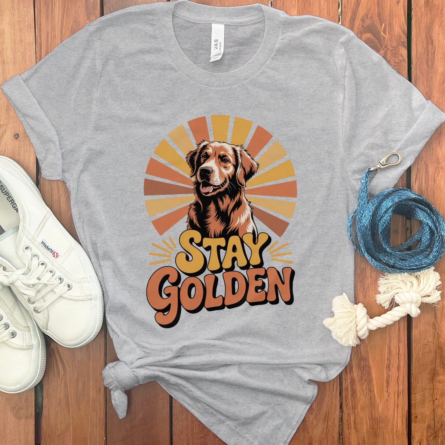 Stay Golden Graphic T-Shirt for Dog Lovers Casual Shirt