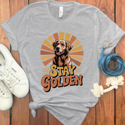 Stay Golden Graphic T-Shirt for Dog Lovers Casual Shirt