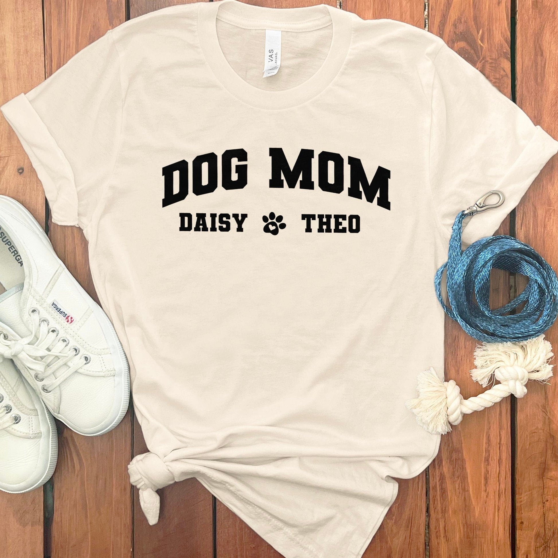 Dog Mom Personalized Daisy Theo T-Shirt product type
