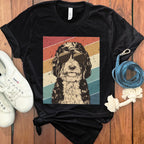 Dog with Sunglasses Retro Graphic Tee Shirt