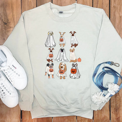 Halloween Dogs in Ghost Costumes Sweatshirt product type