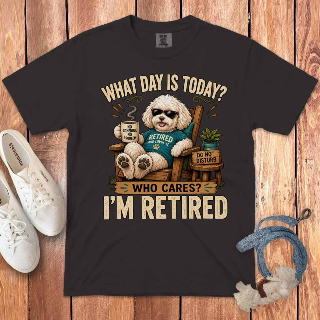 I'm Retired Maltipoo Signature T-Shirt in Graphite / S by Puppy Jo
