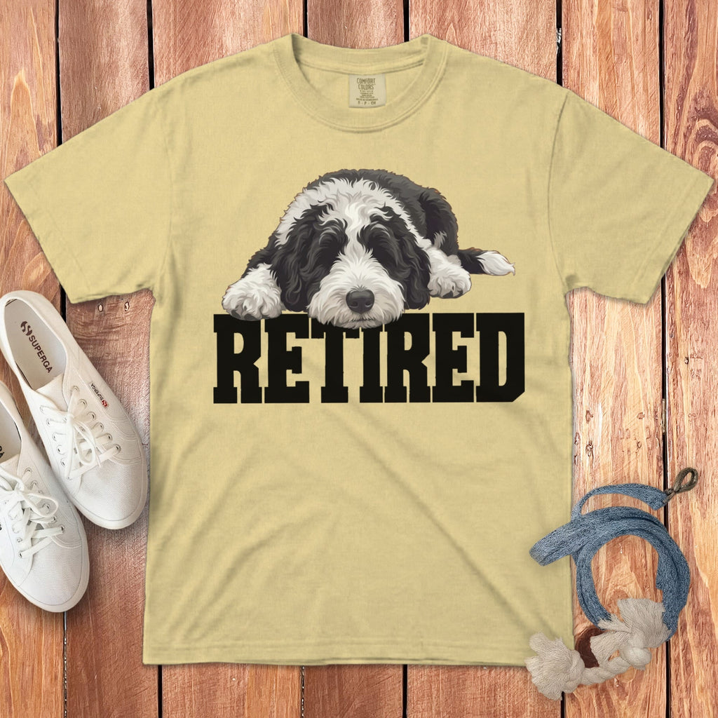 Retired Sleeping Sheepadoodle Signature T-Shirt in Butter / S by Puppy Jo