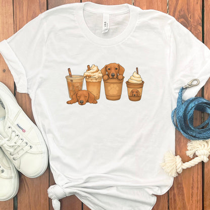 Adorable Puppies and Coffee Printed Tee product