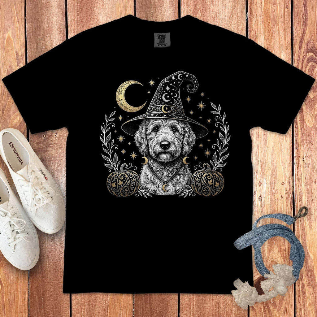 Celestial Halloween Doodle Signature T-Shirt in Black / S by Puppy Jo