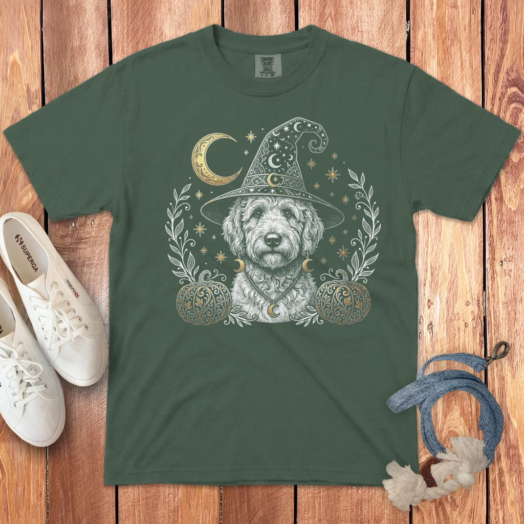 Celestial Halloween Doodle Signature T-Shirt in Blue Spruce / S by Puppy Jo