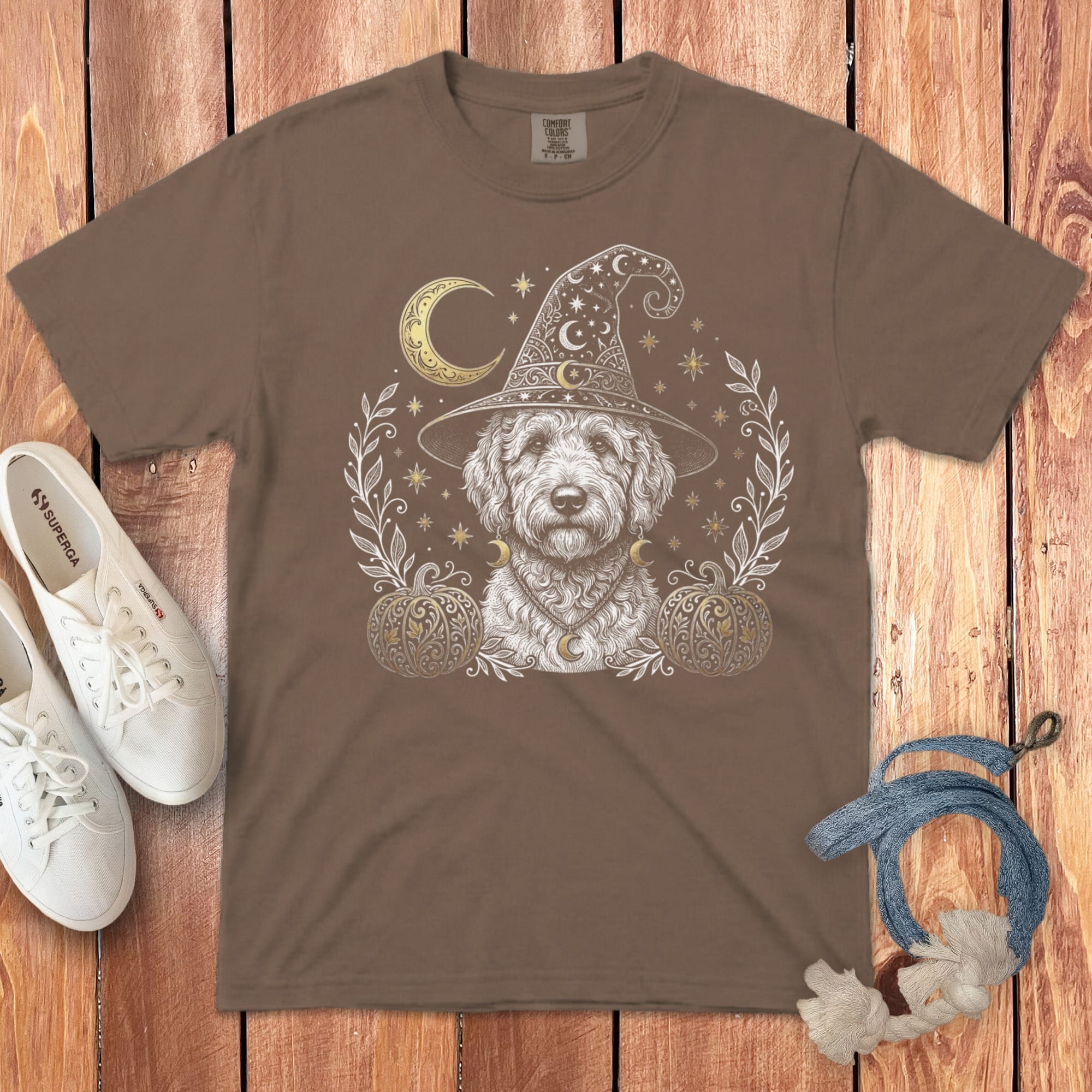 Celestial Halloween Doodle Signature T-Shirt in Espresso / S by Puppy Jo