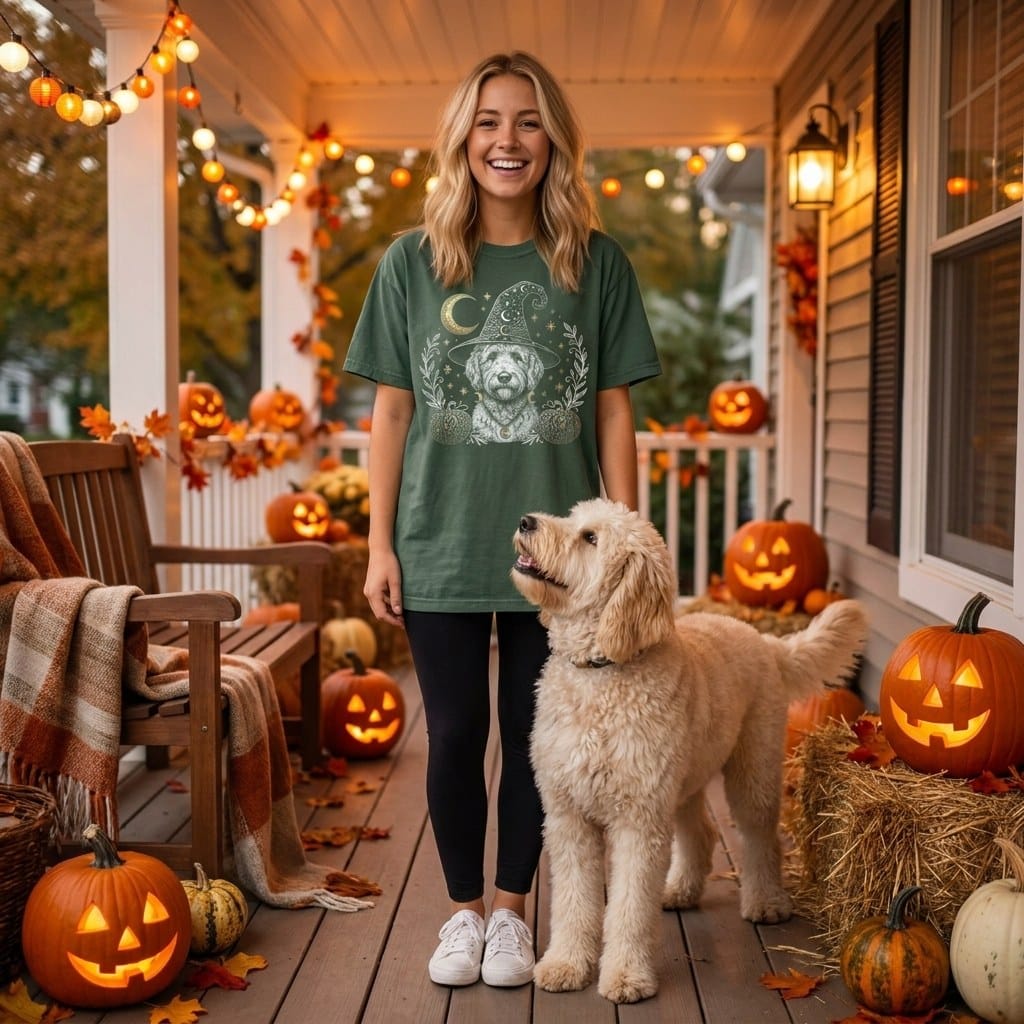 Celestial Halloween Doodle Signature T-Shirt in by Puppy Jo