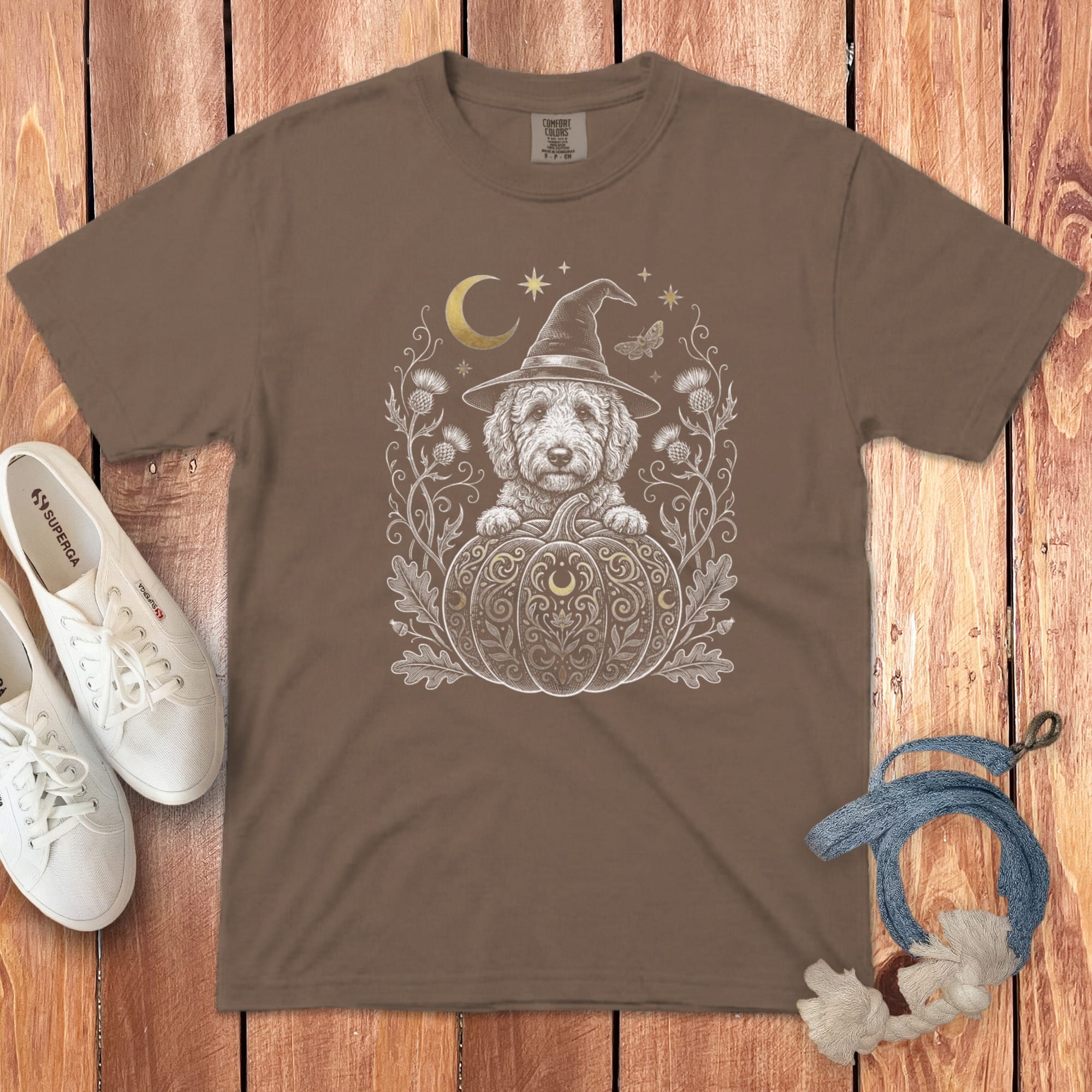 Celestial Witch Doodle Signature T-Shirt in Espresso / S by Puppy Jo