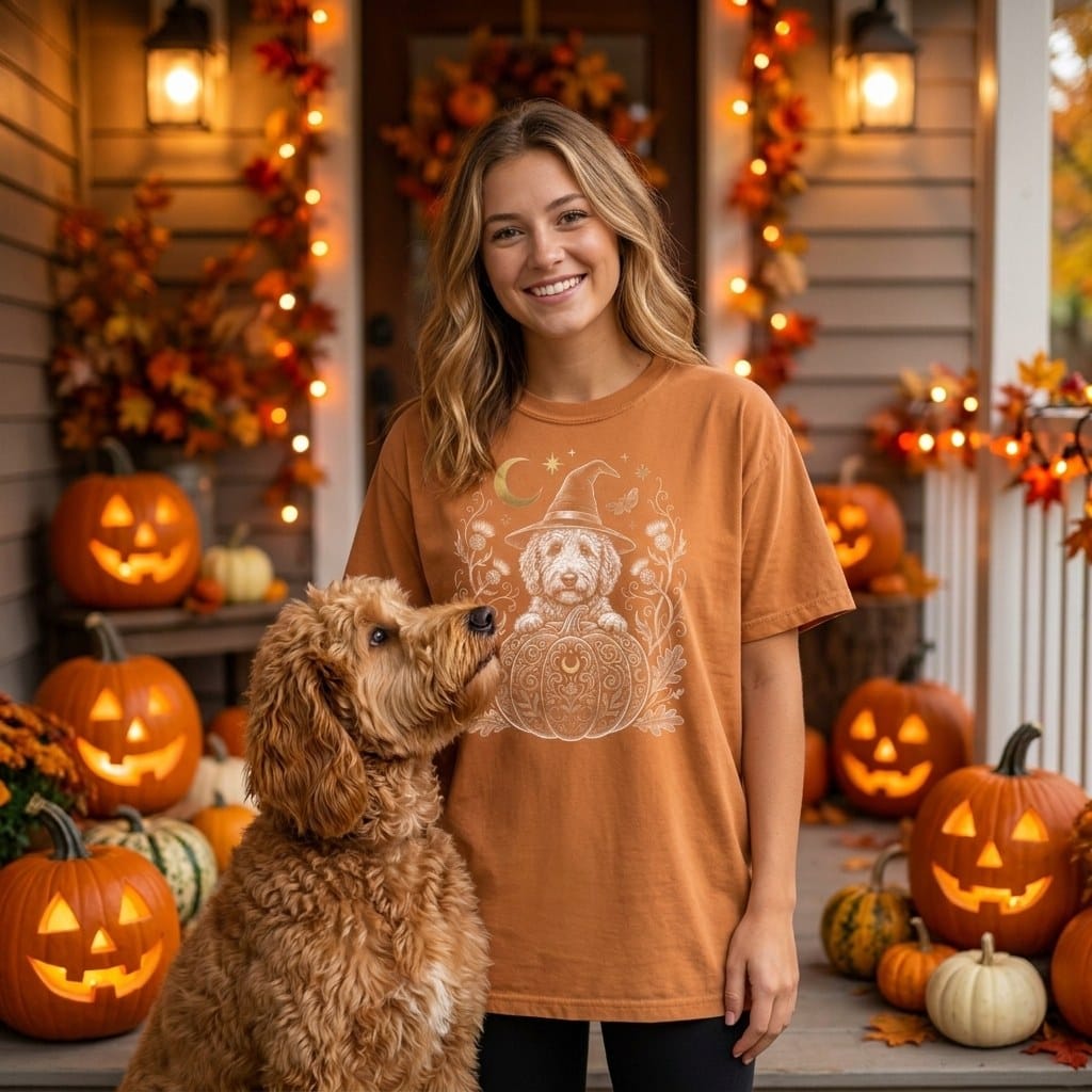 Celestial Witch Doodle Signature T-Shirt in by Puppy Jo