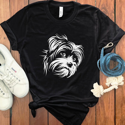 Cute Dog Print Black T-Shirt Casual Fashion product